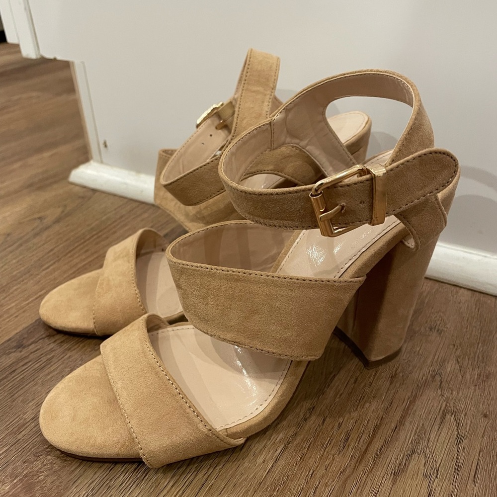 Forever 21 Tan Strappy Heels